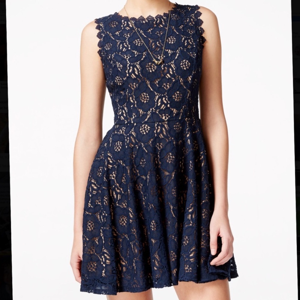 NWT City Studios Black Lacy Aline Mini Dress